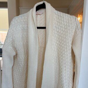 Tory Burch White/Cream Cableknit Cardigan Women's Small